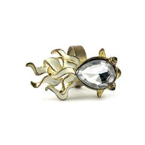 Vintage Enamel Fish Ring Size 7.5